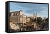 Roman Forum, UNESCO World Heritage Site, and the Palatine Hill, Rome, Lazio, Italy, Europe-Carlo Morucchio-Framed Stretched Canvas