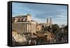 Roman Forum, UNESCO World Heritage Site, and the Palatine Hill, Rome, Lazio, Italy, Europe-Carlo Morucchio-Framed Stretched Canvas