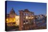 Roman Forum (Unesco World Heritage Site) at Dusk, Rome, Lazio, Italy-Ian Trower-Stretched Canvas