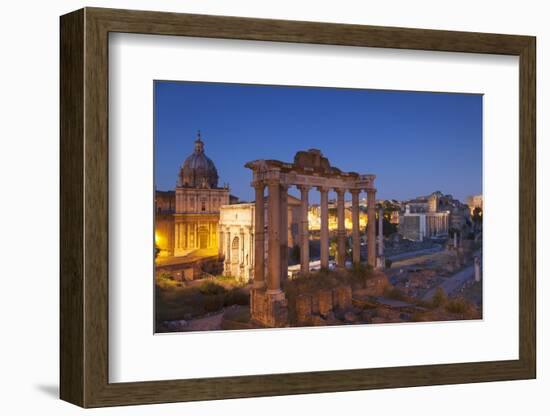 Roman Forum (Unesco World Heritage Site) at Dusk, Rome, Lazio, Italy-Ian Trower-Framed Photographic Print