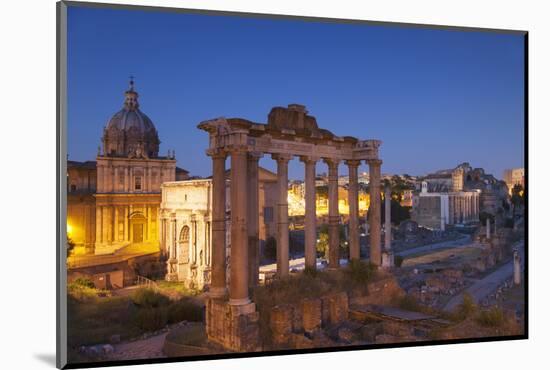 Roman Forum (Unesco World Heritage Site) at Dusk, Rome, Lazio, Italy-Ian Trower-Mounted Photographic Print