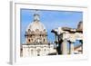 Roman Forum with Temple of Saturn, and the Dome of Santi Luca E Martina Behind, Rome, Lazio, Italy-Nico Tondini-Framed Photographic Print