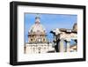 Roman Forum with Temple of Saturn, and the Dome of Santi Luca E Martina Behind, Rome, Lazio, Italy-Nico Tondini-Framed Photographic Print