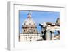 Roman Forum with Temple of Saturn, and the Dome of Santi Luca E Martina Behind, Rome, Lazio, Italy-Nico Tondini-Framed Photographic Print