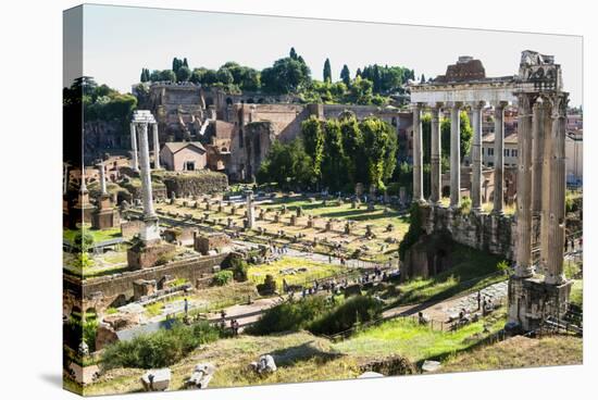Roman Forum with the Temple of Saturn, Rome, UNESCO World Heritage Site, Lazio, Italy, Europe-Nico Tondini-Stretched Canvas