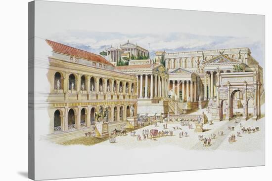 Roman Forum-Italian School-Stretched Canvas