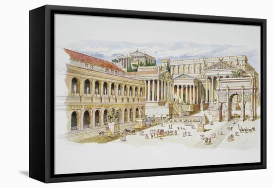 Roman Forum-Italian School-Framed Stretched Canvas