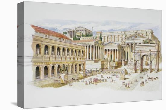 Roman Forum-Italian School-Stretched Canvas