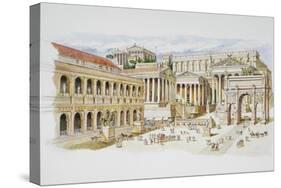 Roman Forum-Italian School-Stretched Canvas