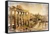 Roman Forums - Artistic Retro Styled Picture-Maugli-l-Framed Stretched Canvas