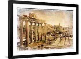 Roman Forums - Artistic Retro Styled Picture-Maugli-l-Framed Art Print