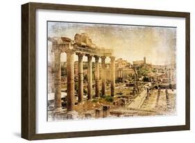 Roman Forums - Artistic Retro Styled Picture-Maugli-l-Framed Art Print