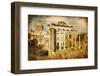 Roman Forums - Picture in Retro Style-Maugli-l-Framed Photographic Print