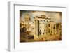 Roman Forums - Picture in Retro Style-Maugli-l-Framed Photographic Print