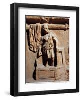 Roman Funerary Stele Relief Depicting Laundry, Detail Representing Laundryman Standing in Washtub-null-Framed Giclee Print