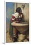 Roman Girl at a Fountain-Leon Bonnat-Framed Art Print