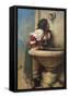 Roman Girl at a Fountain-Leon Bonnat-Framed Stretched Canvas