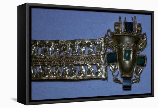 Roman gold bracelet set with glass imitating emeralds, 1st century-Unknown-Framed Stretched Canvas