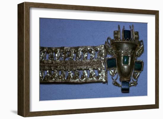 Roman gold bracelet set with glass imitating emeralds, 1st century-Unknown-Framed Giclee Print