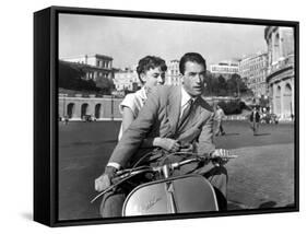 Roman Holiday, Audrey Hepburn, Gregory Peck, 1953-null-Framed Stretched Canvas