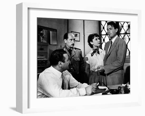 Roman Holiday, Audrey Hepburn, Gregory Peck, 1953-null-Framed Photo