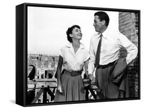 Roman Holiday, Audrey Hepburn, Gregory Peck, 1953-null-Framed Stretched Canvas