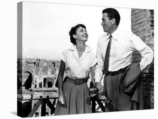 Roman Holiday, Audrey Hepburn, Gregory Peck, 1953-null-Stretched Canvas