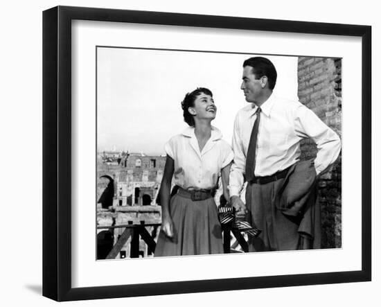 Roman Holiday, Audrey Hepburn, Gregory Peck, 1953-null-Framed Photo