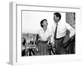 Roman Holiday, Audrey Hepburn, Gregory Peck, 1953-null-Framed Photo