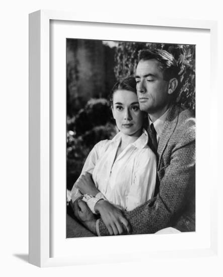 Roman Holiday, Audrey Hepburn, Gregory Peck, 1953-null-Framed Photo