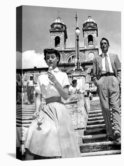 Roman Holiday, Audrey Hepburn, Gregory Peck, 1953-null-Stretched Canvas