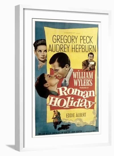 Roman Holiday, Audrey Hepburn, Gregory Peck, 1953-null-Framed Art Print