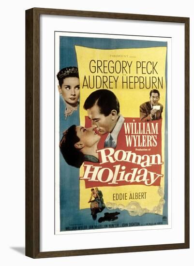 Roman Holiday, Audrey Hepburn, Gregory Peck, 1953-null-Framed Art Print