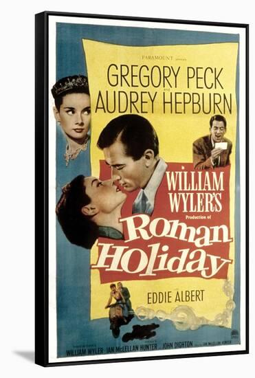 Roman Holiday, Audrey Hepburn, Gregory Peck, 1953-null-Framed Stretched Canvas