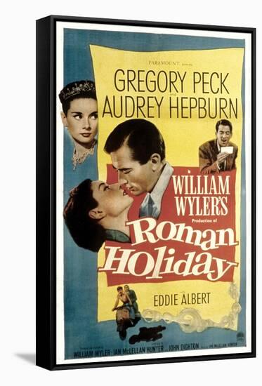 Roman Holiday, Audrey Hepburn, Gregory Peck, 1953-null-Framed Stretched Canvas