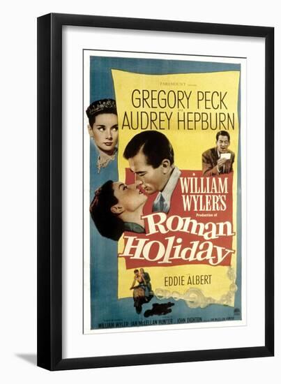 Roman Holiday, Audrey Hepburn, Gregory Peck, 1953-null-Framed Art Print