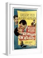 Roman Holiday, Audrey Hepburn, Gregory Peck, 1953-null-Framed Art Print