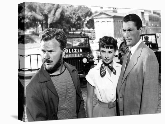 Roman Holiday, Eddie Albert, Audrey Hepburn, Gregory Peck, 1953-null-Stretched Canvas