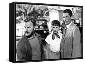 Roman Holiday, Eddie Albert, Audrey Hepburn, Gregory Peck, 1953-null-Framed Stretched Canvas