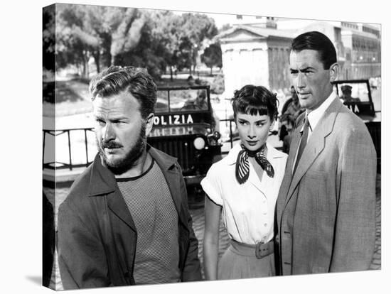 Roman Holiday, Eddie Albert, Audrey Hepburn, Gregory Peck, 1953-null-Stretched Canvas