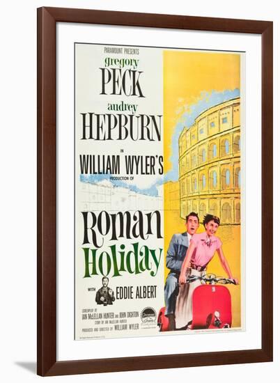 Roman Holiday, Eddie Albert, Gregory Peck, Audrey Hepburn, 1953-null-Framed Art Print