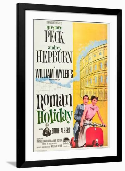 Roman Holiday, Eddie Albert, Gregory Peck, Audrey Hepburn, 1953-null-Framed Art Print