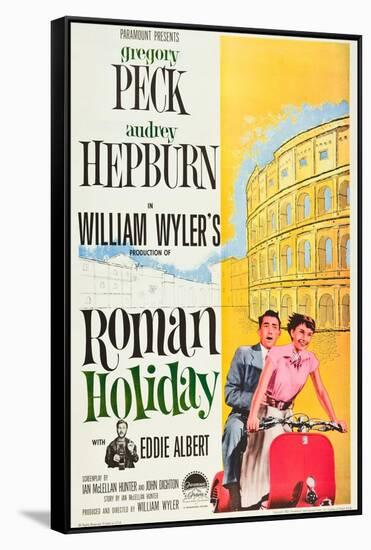 Roman Holiday, Eddie Albert, Gregory Peck, Audrey Hepburn, 1953-null-Framed Stretched Canvas
