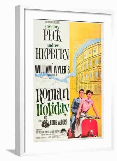 Roman Holiday, Eddie Albert, Gregory Peck, Audrey Hepburn, 1953-null-Framed Art Print