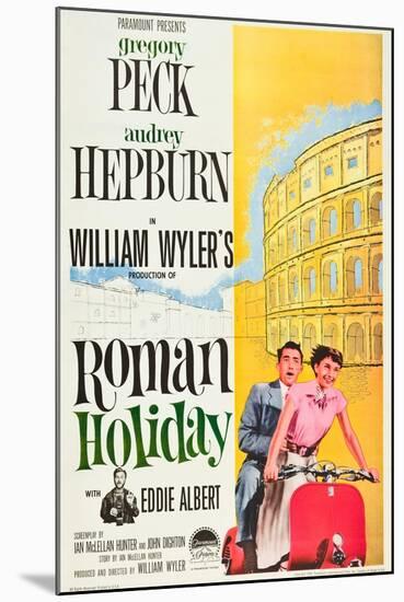 Roman Holiday, Eddie Albert, Gregory Peck, Audrey Hepburn, 1953-null-Mounted Art Print