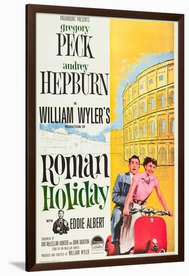 Roman Holiday, Eddie Albert, Gregory Peck, Audrey Hepburn, 1953-null-Framed Art Print