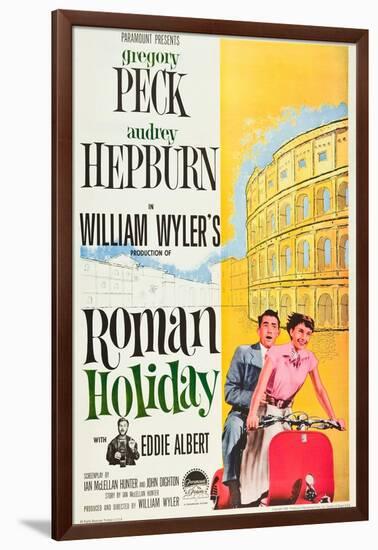 Roman Holiday, Eddie Albert, Gregory Peck, Audrey Hepburn, 1953-null-Framed Art Print