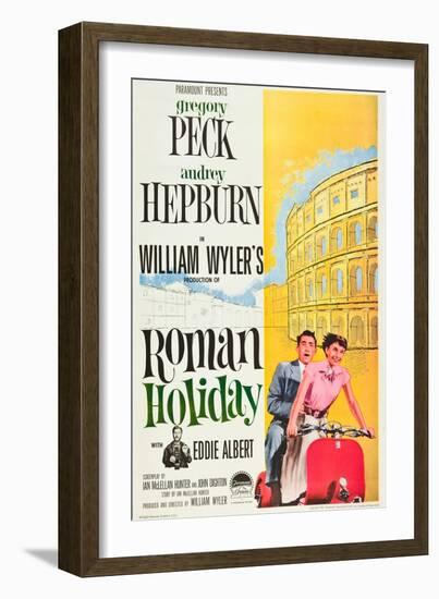 Roman Holiday, Eddie Albert, Gregory Peck, Audrey Hepburn, 1953-null-Framed Art Print