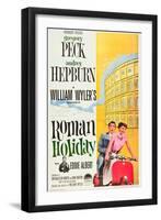 Roman Holiday, Eddie Albert, Gregory Peck, Audrey Hepburn, 1953-null-Framed Art Print