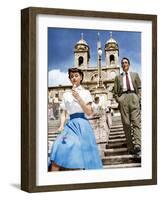 ROMAN HOLIDAY, from left: Audrey Hepburn, Gregory Peck, 1953-null-Framed Photo